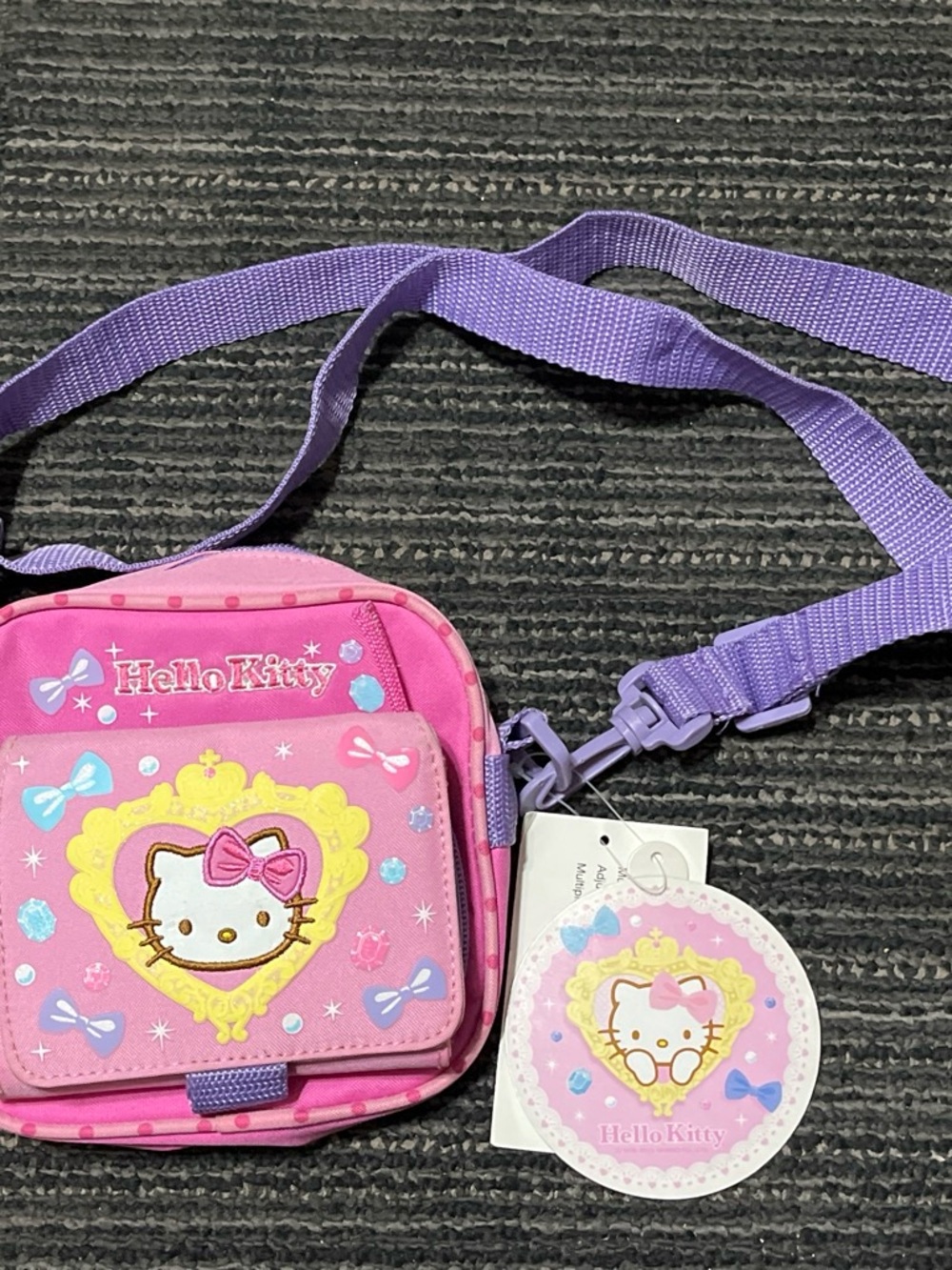 NWT 2013 Hello Kitty Pink and Purple Kids Crossbody Purse
